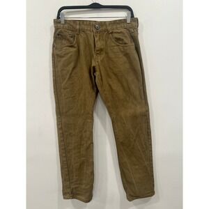 US ICON Mens Jeans Brown Denim Straight Leg Pants Utility Earth Tone Size 34x32